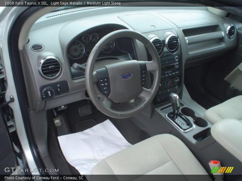 Light Sage Metallic / Medium Light Stone 2008 Ford Taurus X SEL