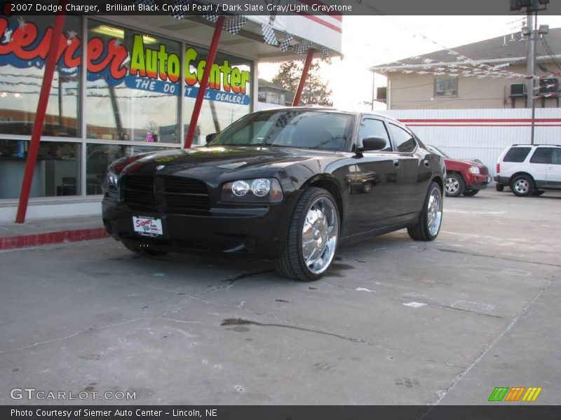 Brilliant Black Crystal Pearl / Dark Slate Gray/Light Graystone 2007 Dodge Charger
