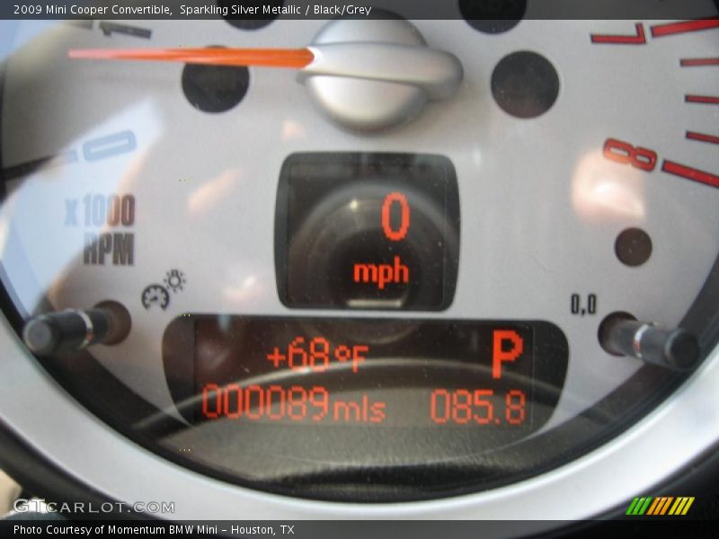 Sparkling Silver Metallic / Black/Grey 2009 Mini Cooper Convertible