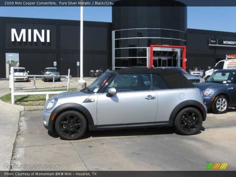 Pure Silver Metallic / Black/Grey 2009 Mini Cooper Convertible