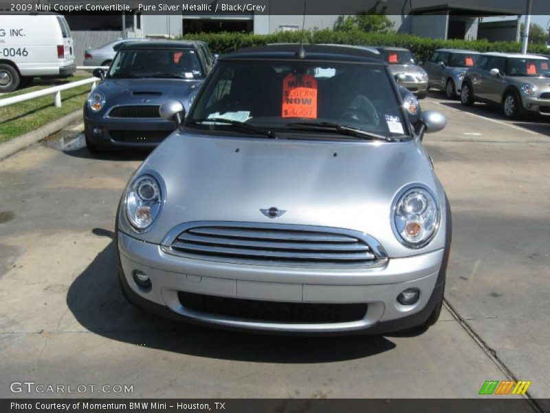 Pure Silver Metallic / Black/Grey 2009 Mini Cooper Convertible