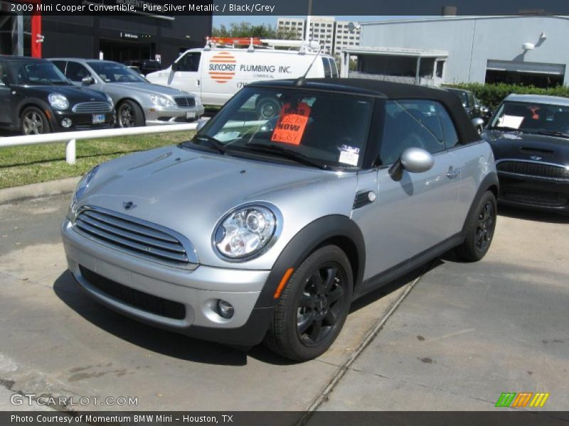 Pure Silver Metallic / Black/Grey 2009 Mini Cooper Convertible