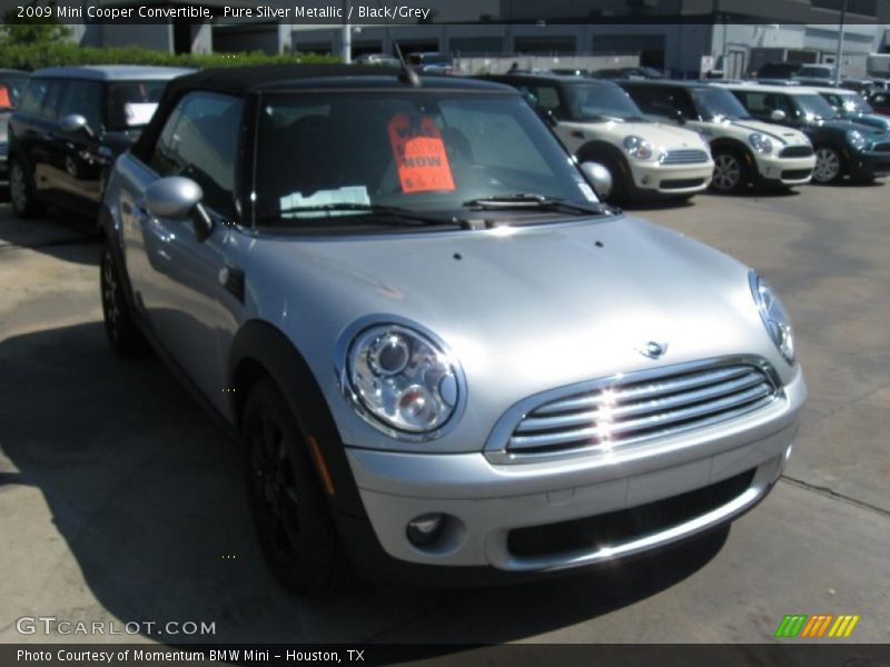 Pure Silver Metallic / Black/Grey 2009 Mini Cooper Convertible
