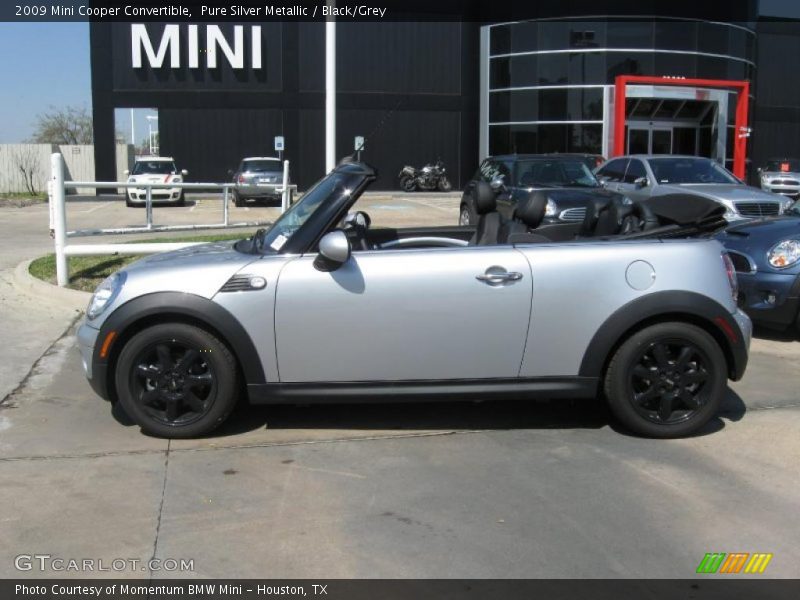 Pure Silver Metallic / Black/Grey 2009 Mini Cooper Convertible
