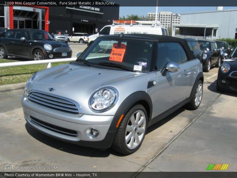 Pure Silver Metallic / Black/Grey 2009 Mini Cooper Convertible