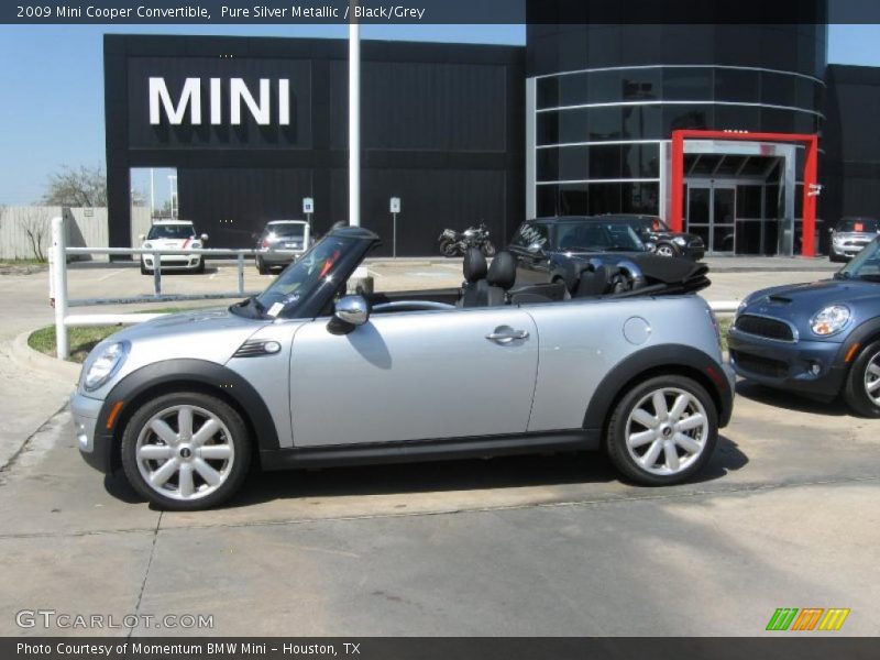 Pure Silver Metallic / Black/Grey 2009 Mini Cooper Convertible
