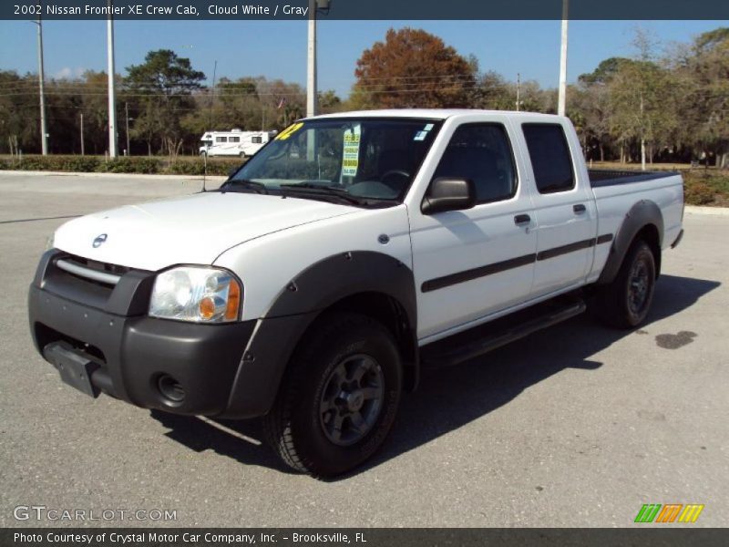 Cloud White / Gray 2002 Nissan Frontier XE Crew Cab