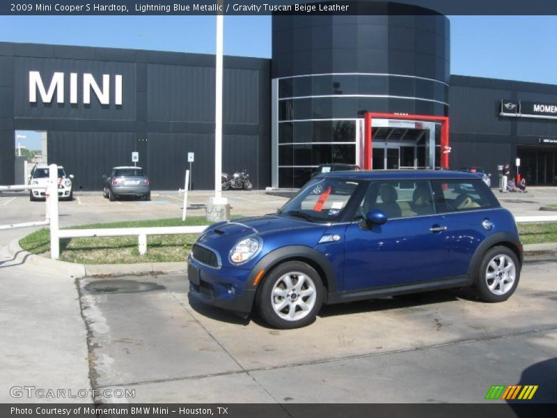 Lightning Blue Metallic / Gravity Tuscan Beige Leather 2009 Mini Cooper S Hardtop