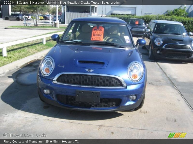 Lightning Blue Metallic / Gravity Tuscan Beige Leather 2009 Mini Cooper S Hardtop