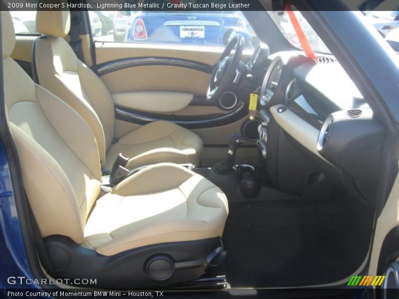 Lightning Blue Metallic / Gravity Tuscan Beige Leather 2009 Mini Cooper S Hardtop