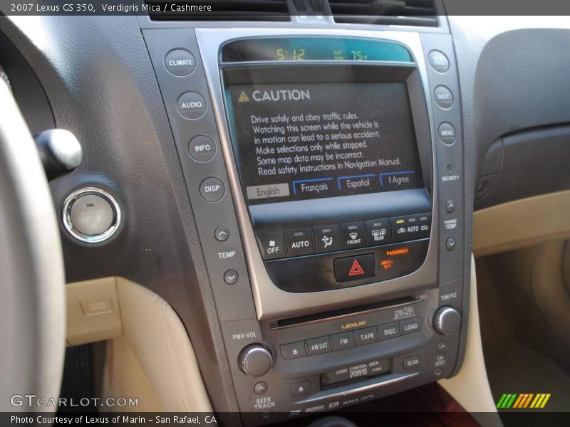 Verdigris Mica / Cashmere 2007 Lexus GS 350