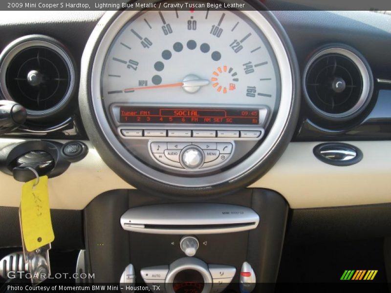 Lightning Blue Metallic / Gravity Tuscan Beige Leather 2009 Mini Cooper S Hardtop