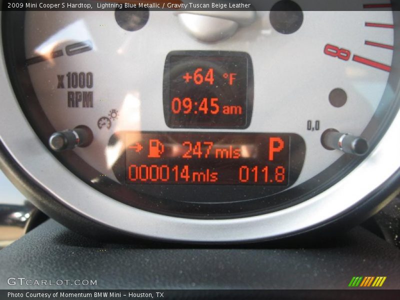 Lightning Blue Metallic / Gravity Tuscan Beige Leather 2009 Mini Cooper S Hardtop