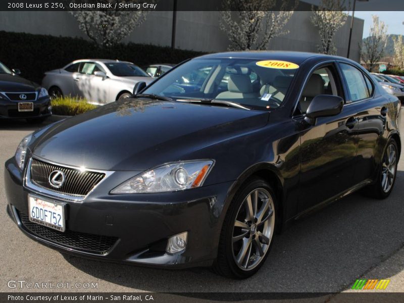Obsidian Black / Sterling Gray 2008 Lexus IS 250