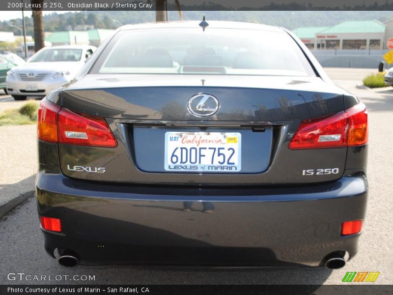 Obsidian Black / Sterling Gray 2008 Lexus IS 250