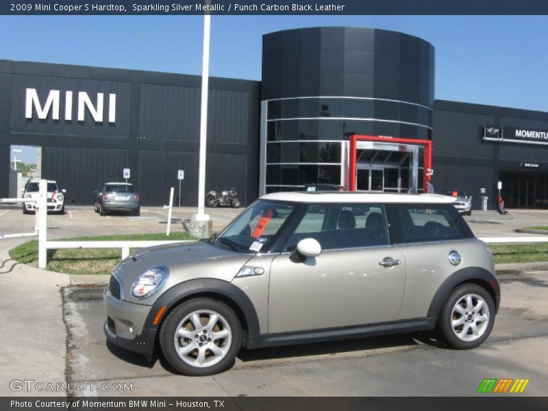 Sparkling Silver Metallic / Punch Carbon Black Leather 2009 Mini Cooper S Hardtop