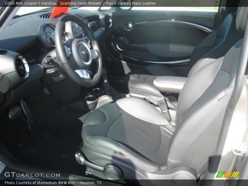 Sparkling Silver Metallic / Punch Carbon Black Leather 2009 Mini Cooper S Hardtop