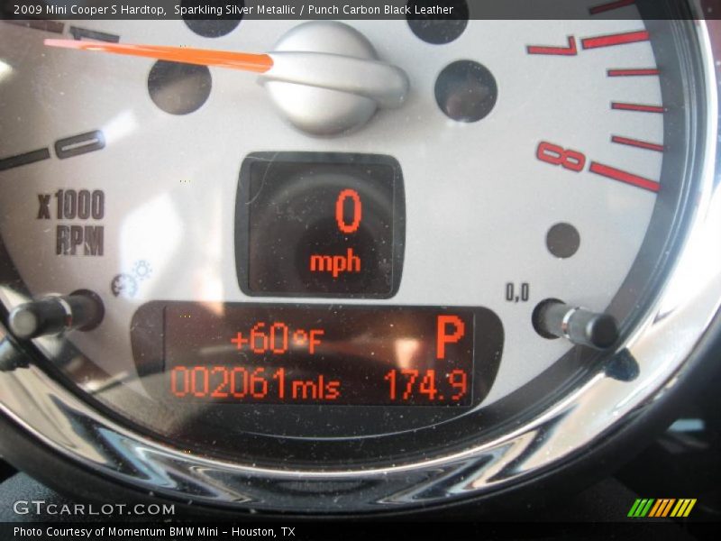 Sparkling Silver Metallic / Punch Carbon Black Leather 2009 Mini Cooper S Hardtop