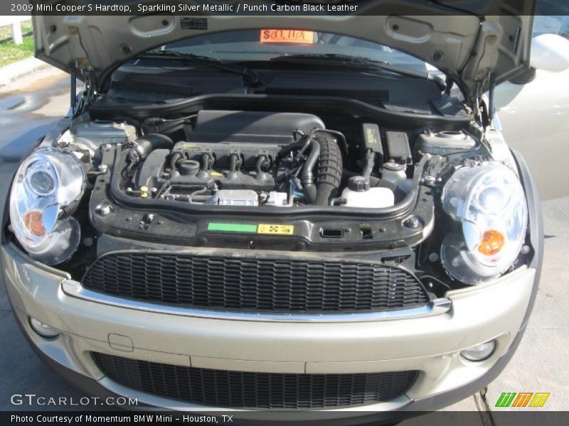 Sparkling Silver Metallic / Punch Carbon Black Leather 2009 Mini Cooper S Hardtop
