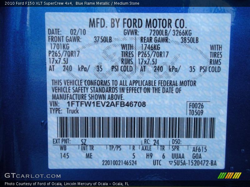 Blue Flame Metallic / Medium Stone 2010 Ford F150 XLT SuperCrew 4x4