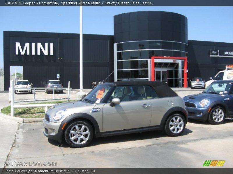 Sparkling Silver Metallic / Gravity Tuscan Beige Leather 2009 Mini Cooper S Convertible