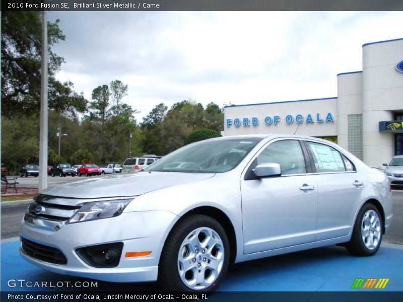 Brilliant Silver Metallic / Camel 2010 Ford Fusion SE