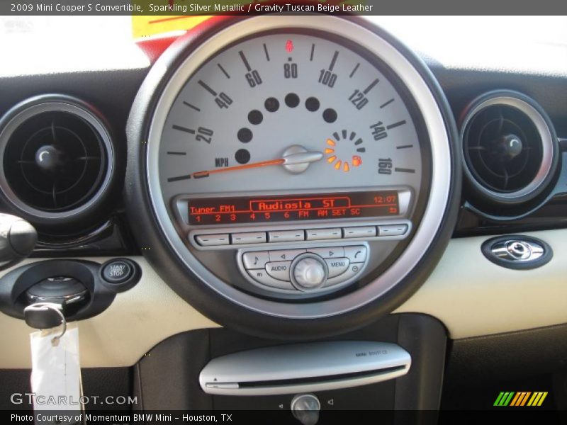 Sparkling Silver Metallic / Gravity Tuscan Beige Leather 2009 Mini Cooper S Convertible
