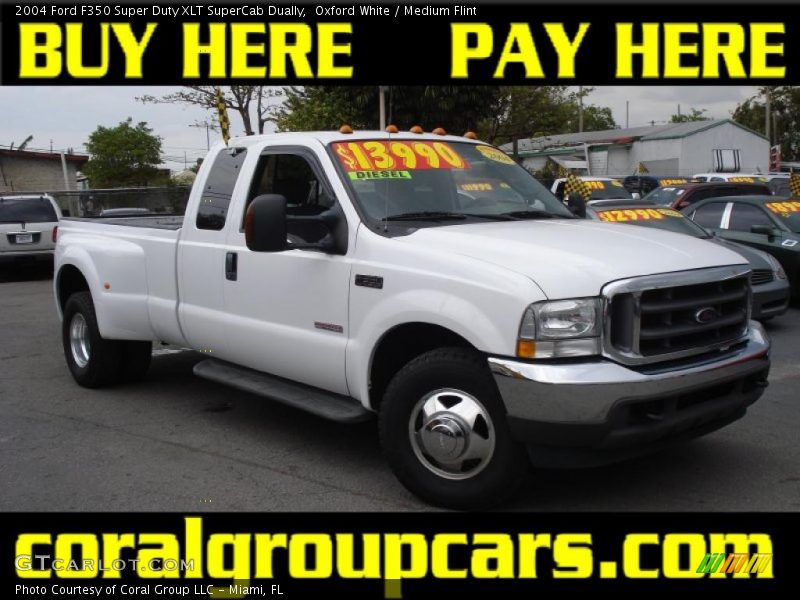 Oxford White / Medium Flint 2004 Ford F350 Super Duty XLT SuperCab Dually