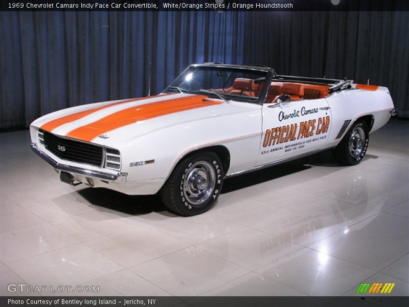 White/Orange Stripes / Orange Houndstooth 1969 Chevrolet Camaro Indy Pace Car Convertible