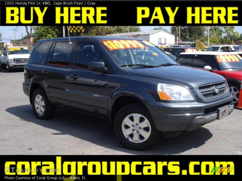 Sage Brush Pearl / Gray 2003 Honda Pilot LX 4WD