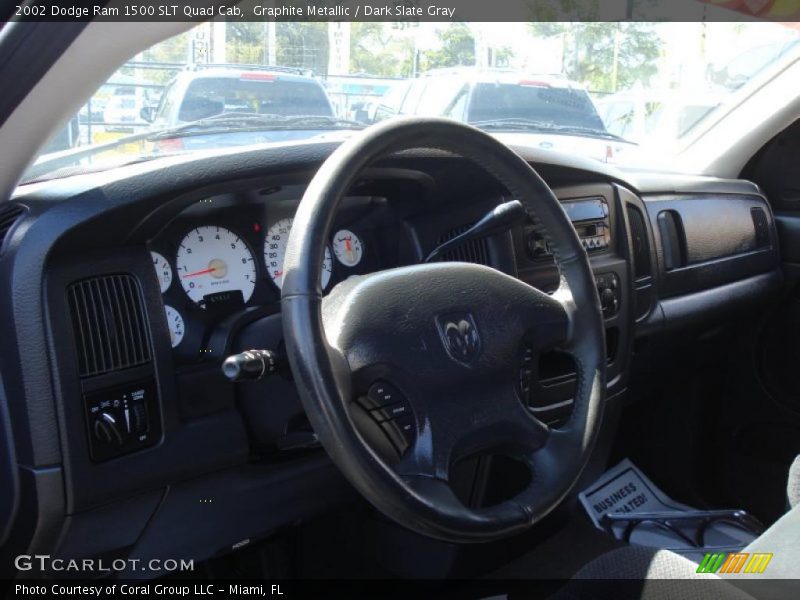 Graphite Metallic / Dark Slate Gray 2002 Dodge Ram 1500 SLT Quad Cab