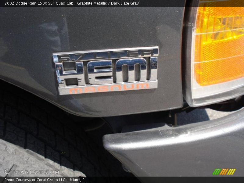 Graphite Metallic / Dark Slate Gray 2002 Dodge Ram 1500 SLT Quad Cab