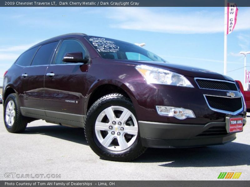Dark Cherry Metallic / Dark Gray/Light Gray 2009 Chevrolet Traverse LT