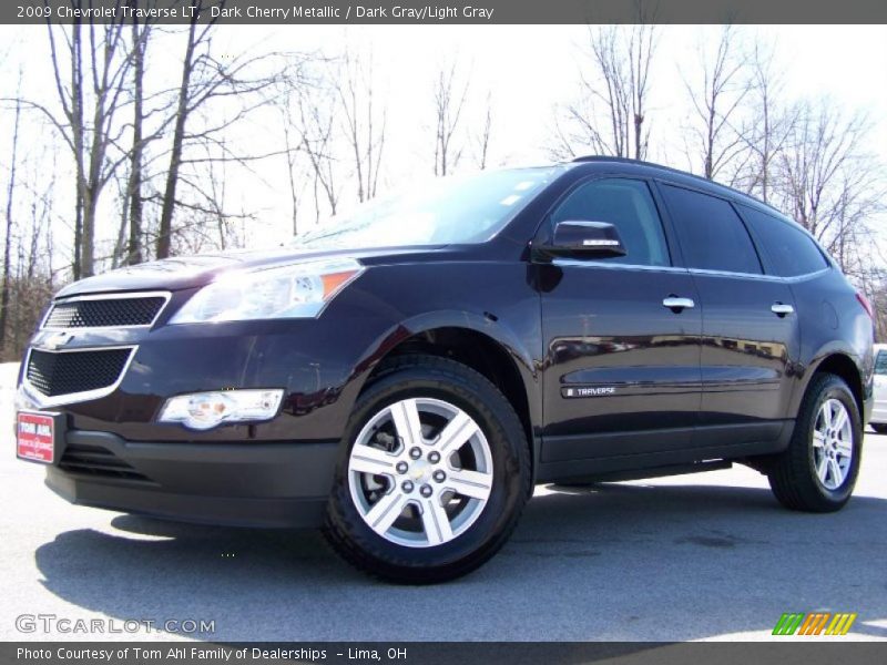Dark Cherry Metallic / Dark Gray/Light Gray 2009 Chevrolet Traverse LT