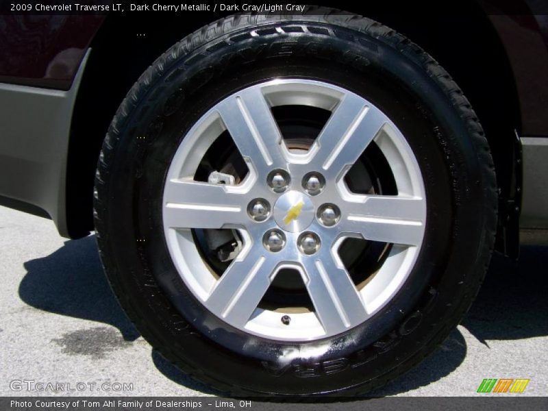 Dark Cherry Metallic / Dark Gray/Light Gray 2009 Chevrolet Traverse LT