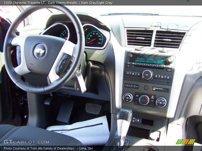 Dark Cherry Metallic / Dark Gray/Light Gray 2009 Chevrolet Traverse LT