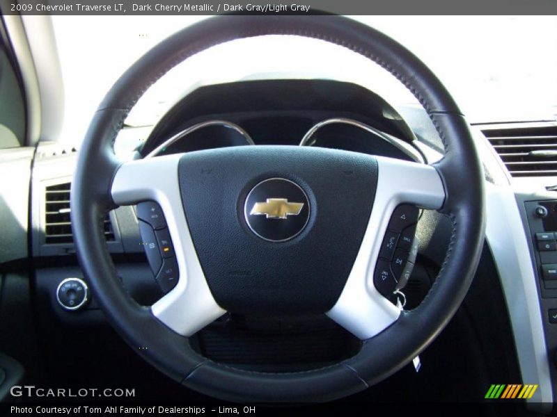 Dark Cherry Metallic / Dark Gray/Light Gray 2009 Chevrolet Traverse LT