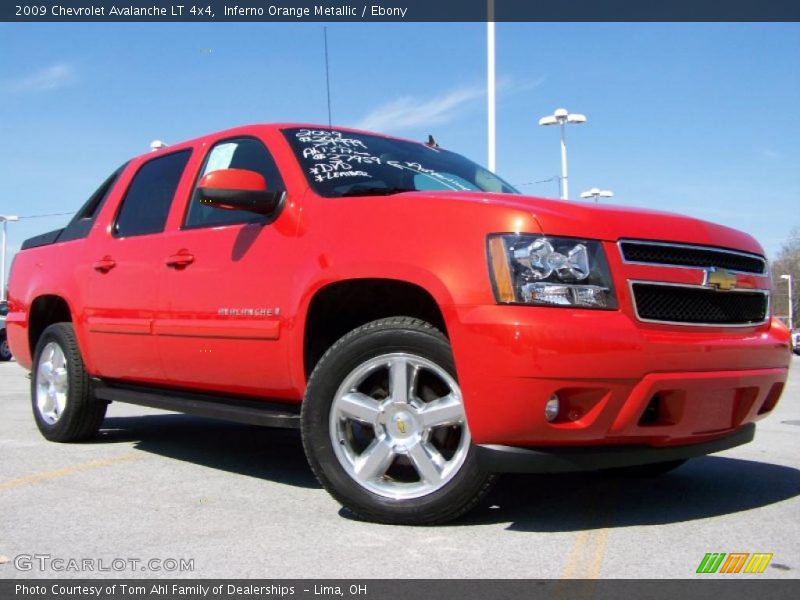 Inferno Orange Metallic / Ebony 2009 Chevrolet Avalanche LT 4x4