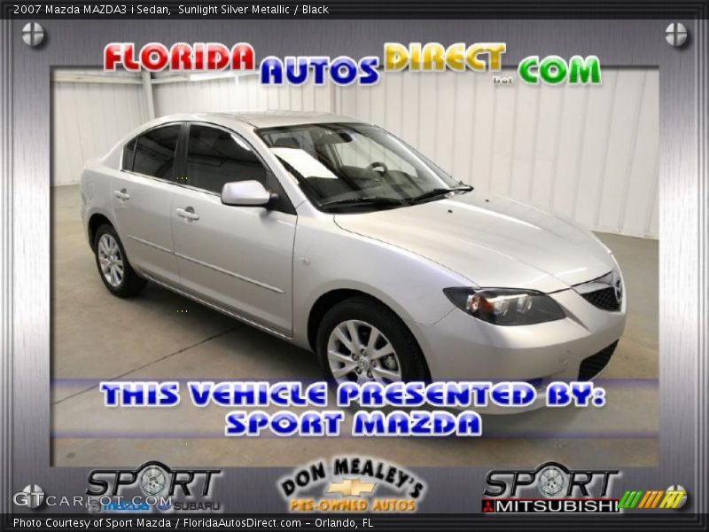 Sunlight Silver Metallic / Black 2007 Mazda MAZDA3 i Sedan