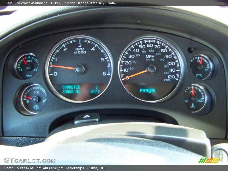 Inferno Orange Metallic / Ebony 2009 Chevrolet Avalanche LT 4x4