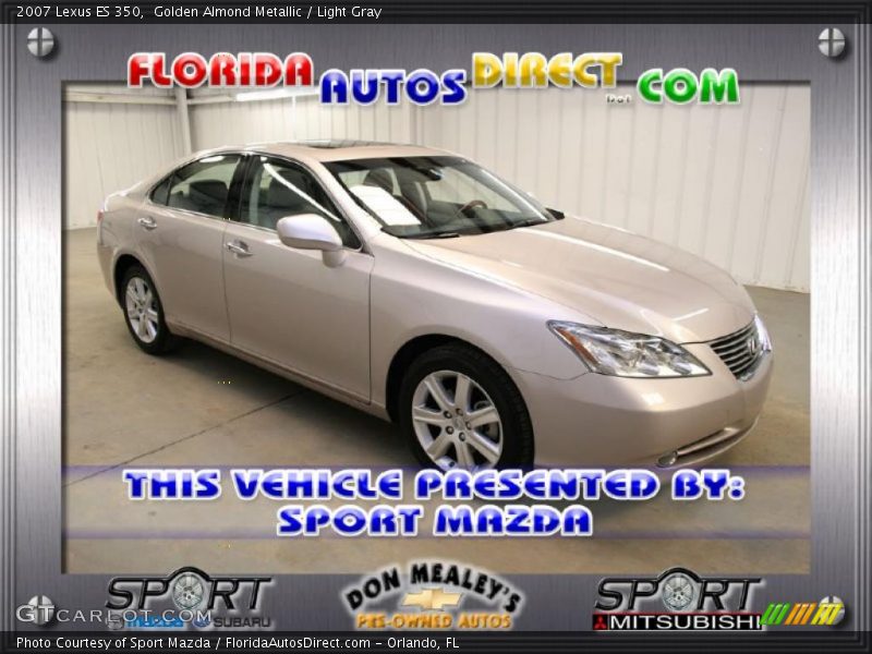 Golden Almond Metallic / Light Gray 2007 Lexus ES 350
