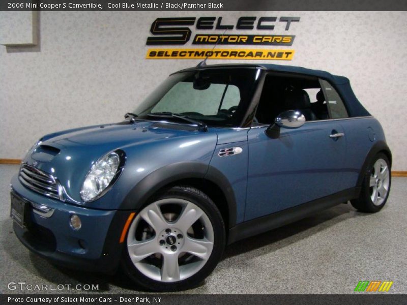 Cool Blue Metallic / Black/Panther Black 2006 Mini Cooper S Convertible