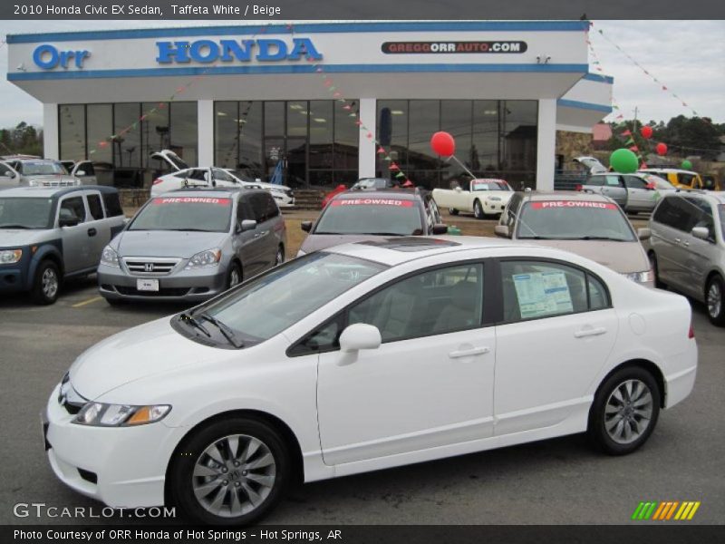 Taffeta White / Beige 2010 Honda Civic EX Sedan