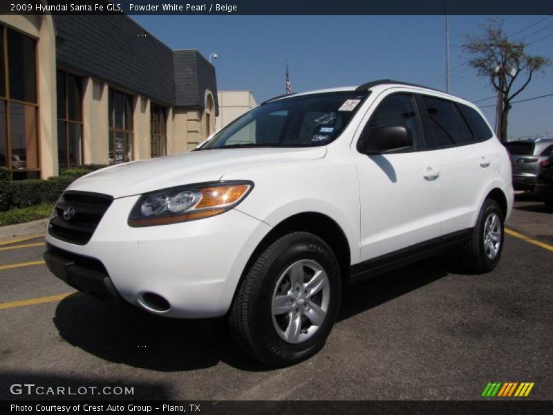 Powder White Pearl / Beige 2009 Hyundai Santa Fe GLS