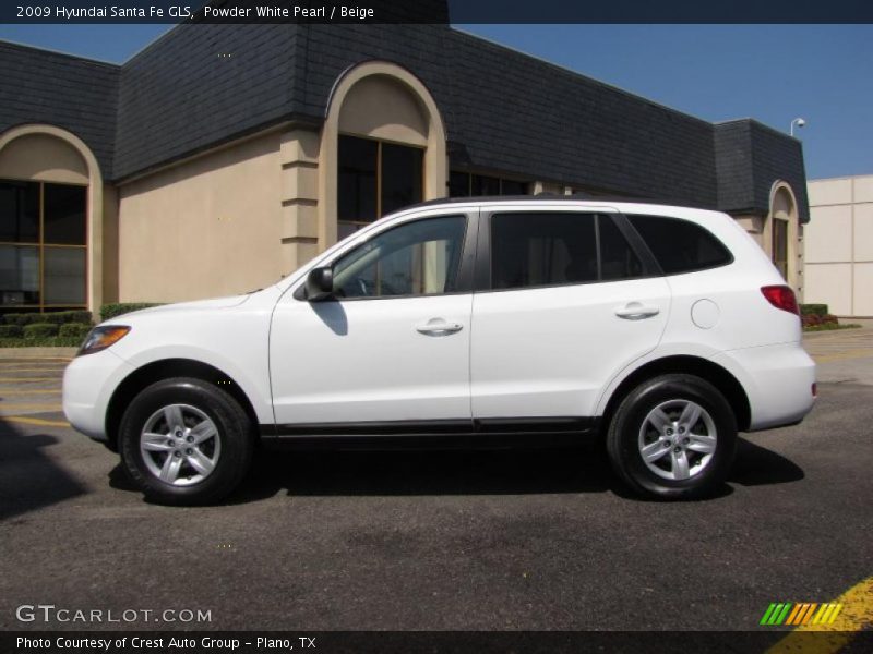 Powder White Pearl / Beige 2009 Hyundai Santa Fe GLS