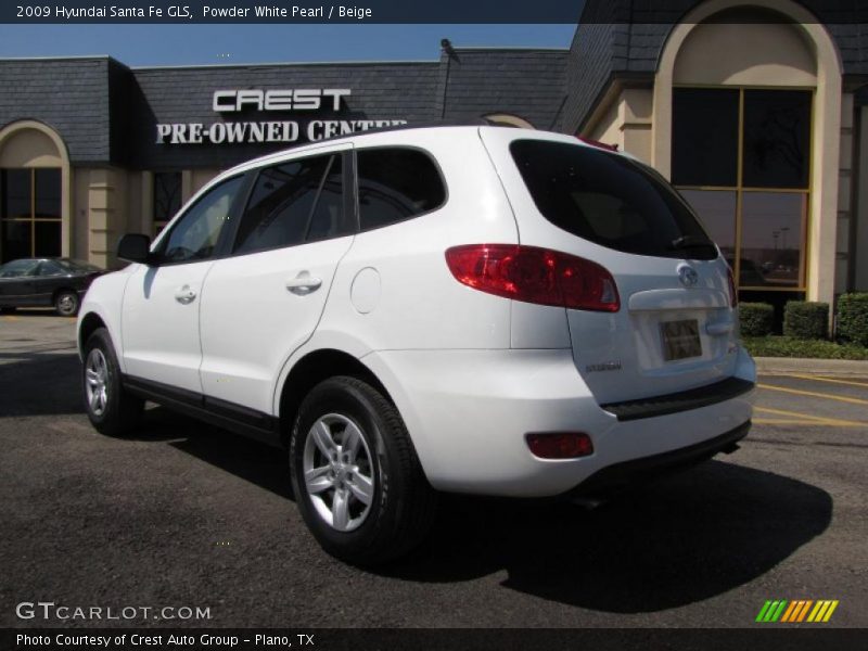 Powder White Pearl / Beige 2009 Hyundai Santa Fe GLS