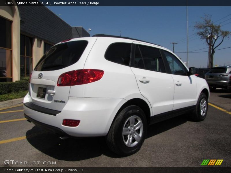Powder White Pearl / Beige 2009 Hyundai Santa Fe GLS