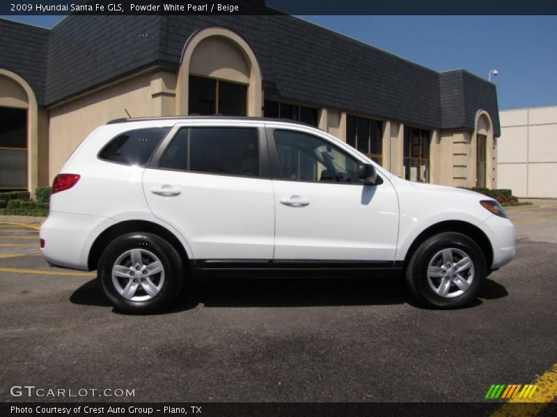 Powder White Pearl / Beige 2009 Hyundai Santa Fe GLS
