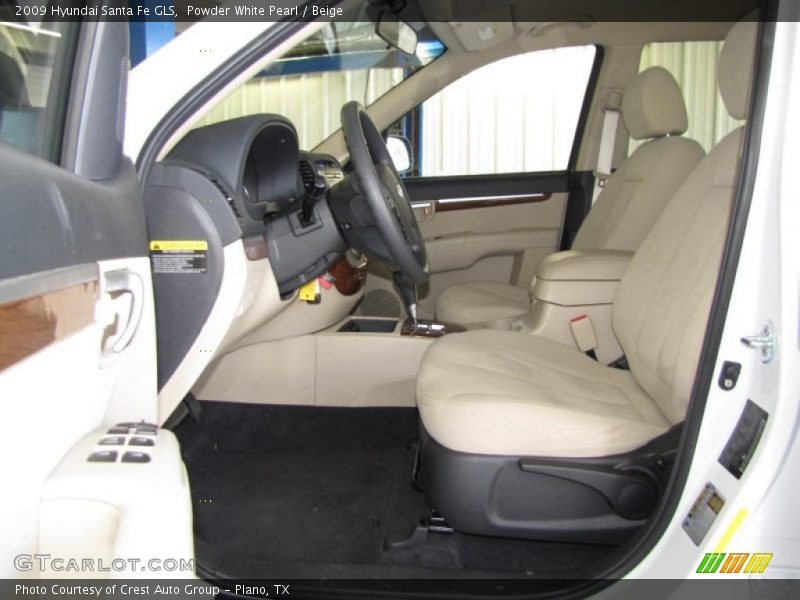 Powder White Pearl / Beige 2009 Hyundai Santa Fe GLS