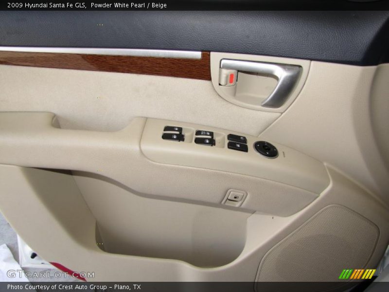 Powder White Pearl / Beige 2009 Hyundai Santa Fe GLS
